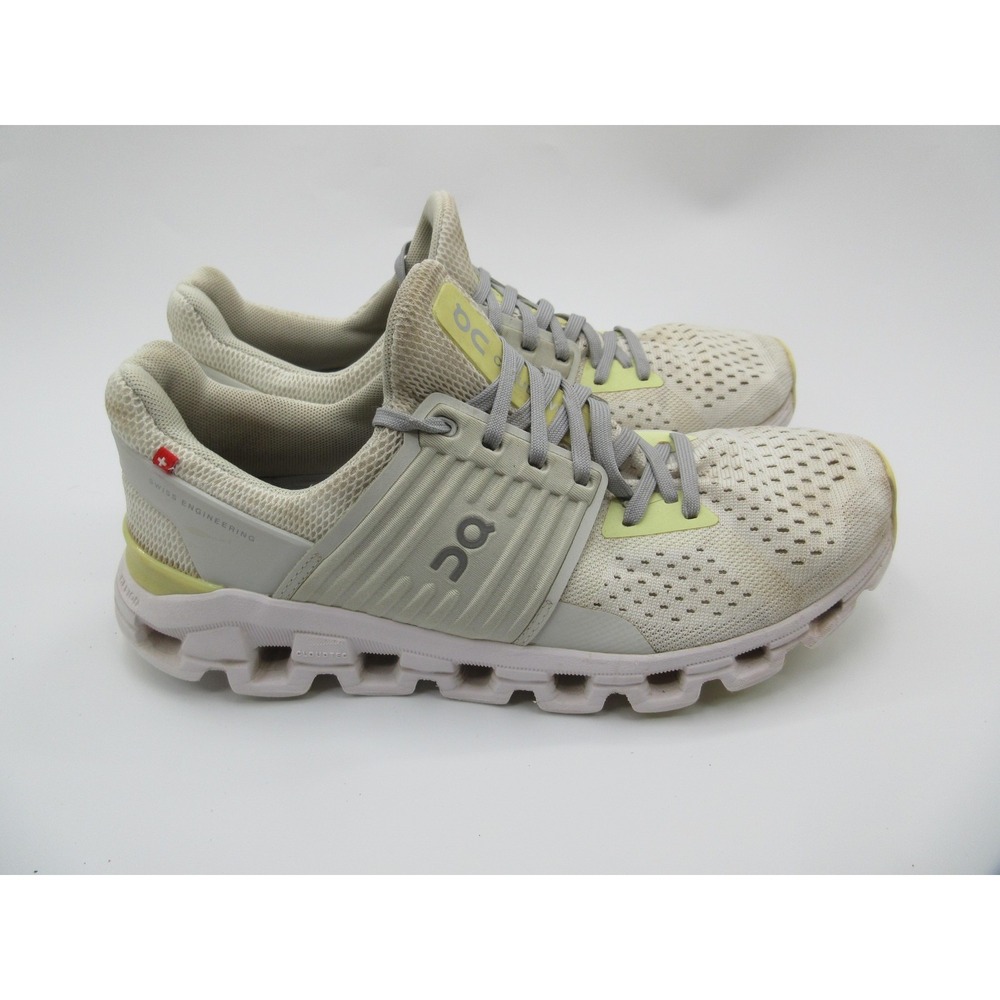 On Running Cloudswift Shoes Womens Size 7.5 Beige Gray Lime Sneakers CloudTec